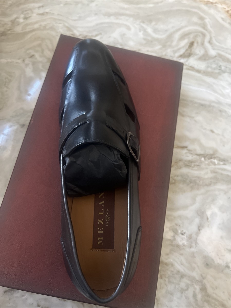 Mezlan Mens Dress Sandal Black Leather Fisherman Closed Toe  display picture 3