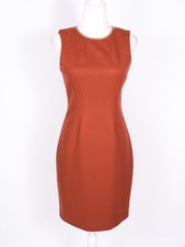 Elie Tahari Burnt Orange Wool Bend Stretch Lined Sheath Dress - SZ 2