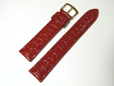 18mm Hadley-Roma Crocodile Embossed Red Leather Watch Band Strap MS717