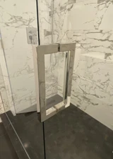 8" SQUARE DOUBLE SIDED SHOWER DOOR HANDLE CHROME, BRUSHED NICKEL OR MATT BLACK