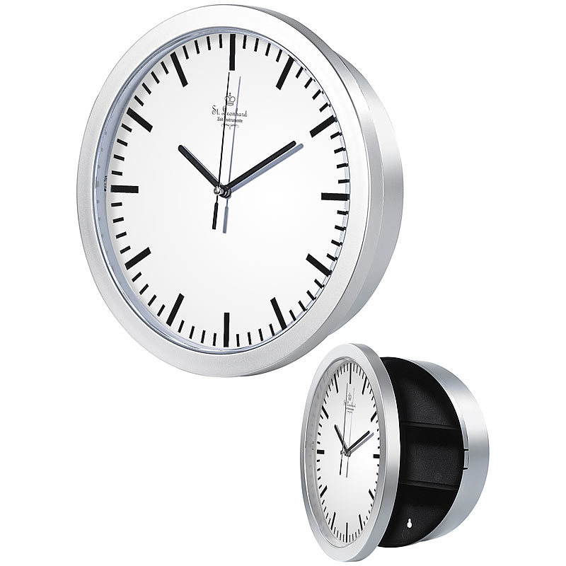 St. Leonhard Standuhr modern klein: Moderne Aluminium-Tisch- & Wanduhr mit  Quarz-Uhrwerk, Ø 15 cm (Wanduhr klein)