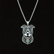 Pit Bull Dog Pendant Necklace Silver  ANIMAL RESCUE DONATION