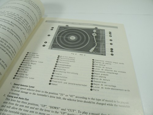 HITACHI PS-10 Stereo Turntable Original Owners Manual - Picture 3 of 4