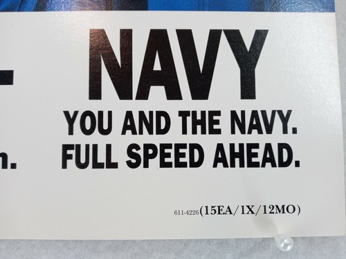 1990's Original Recruiting Propaganda US NAVY Stay in School Poster 14"x19" - Picture 4 of 5