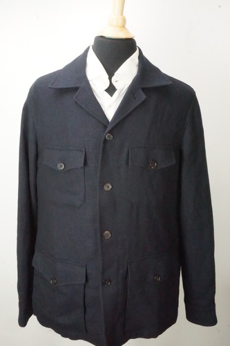 Ralph Lauren Purple Label RLPL Navy Blue Linen Blend Jacket Sz 44R Brand NEW - 第 1/8 張圖片