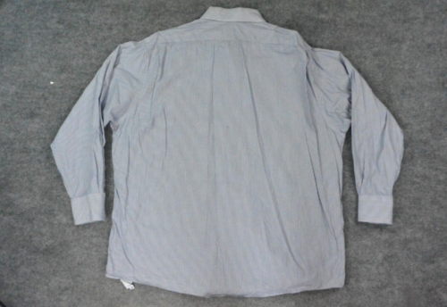 Burberry of London Dress Shirt Mens 18x34 Blue White PinStripe - Picture 3 of 10