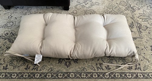 Almohada perfecta *44 x 18,5* cojín de lino solar interior/exterior columpio/banco, beige - Imagen 7 de 12