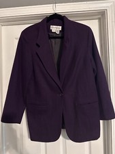 Vintage Norton McNaughton Jacket Women's Size 12 100 Wool Purple Coat Blazer