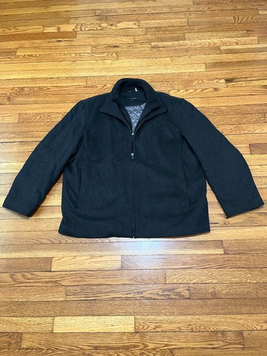 Calvin Klein CK Wollmischung gesteppt gefüttert elegante Jacke Mantel Herren XL anthrazit grau