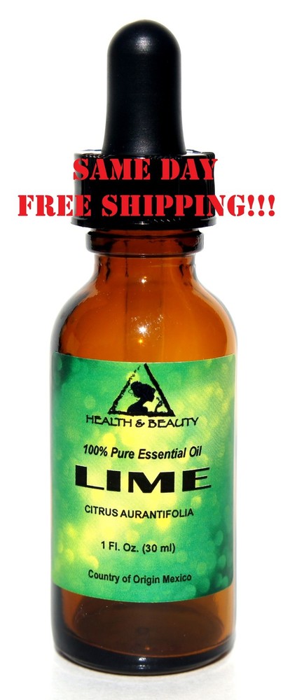 LIME ESSENTIAL OIL AROMATHERAPY 100% PURE NATURAL GLASS DROPPER 1.0 OZ, 30 ml