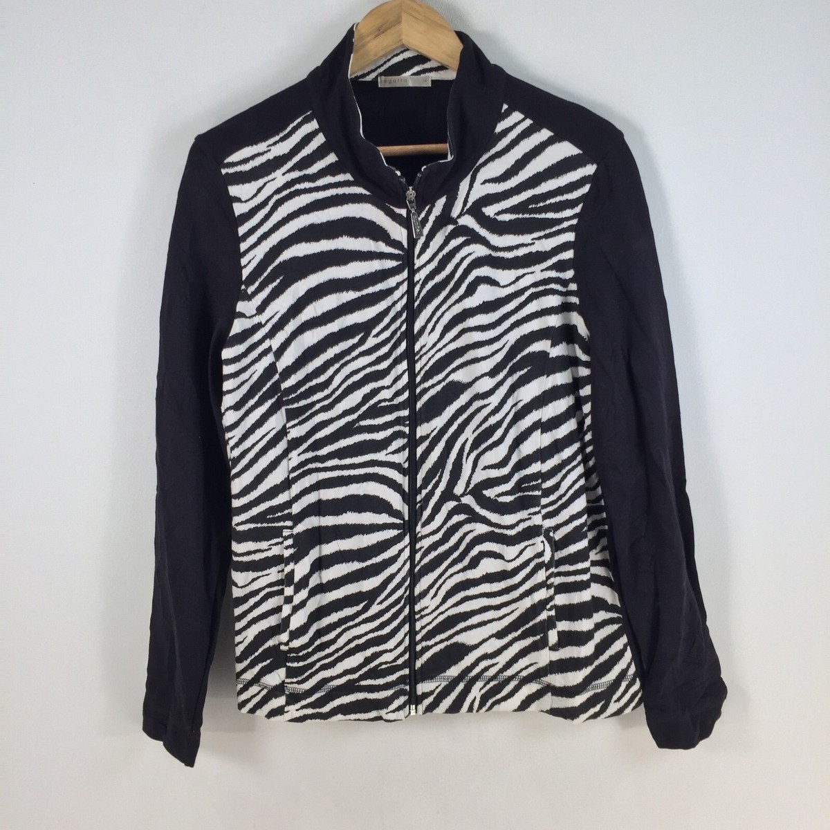 Regatta womens jacket size 14 zebra striped white black zip long