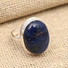 Beautiful Sodalite Gemstone Handmade 925 Sterling Silver Ring Jewelry