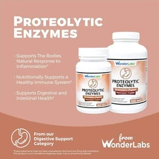 Wonder Laboratories Proteolytic Enzymes Bromelain Papain Pancreatin Trypsin