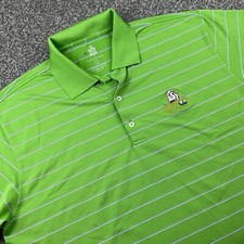 Turtleson Polo Shirt Mens Large Green Striped Golf Performance Preppy Logo Adult