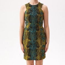 Versace Collection Bodycon Sleeveless Knee Length Dress Snake Pattern Size S