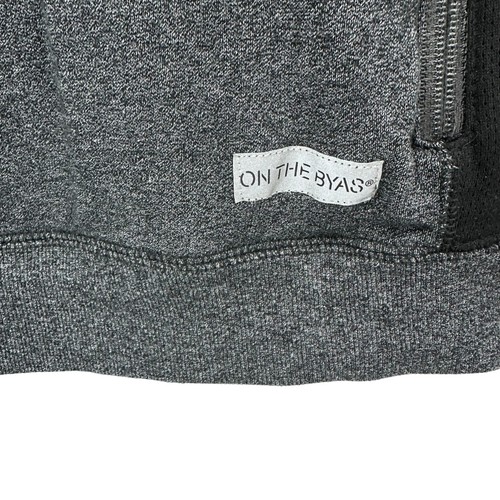 On The Byas Mens Sweatshirt Pullover Size Medium Zip Pocket Gray Black - Picture 4 of 14