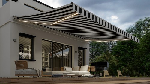 Halbkassettenmarkise elektrisch Markise LED SP1201EML3x2,5/4m/4,5m/5