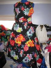 50;s VINTAGE style Rockabilly  floral DRESS uk14 36" bust 30" WAIST