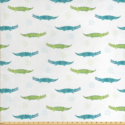 Alligator Gewebe als Meterware Aquarell Crocodiles