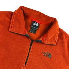 The North Face Men's 1/4 Zip Fleece Base Pullover Orange   Medium