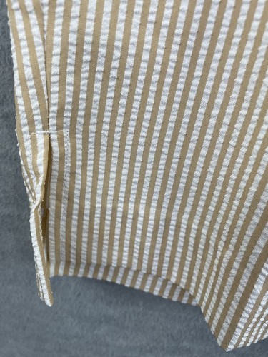 Orvis Women's XL Pull On Capris Beige White Seersucker Stripe Lightweight Pocket - Picture 5 of 12