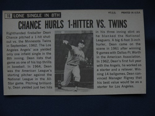 1964 Topps Jumbo Dean Chance Los Angeles Angel card #16 baseball - Picture 2 of 2