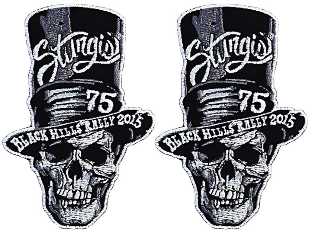 2015 Sturgis Rally 75th Anniversary Stovepipe Rally Patch -2PC IRON ON 3.25"x4"