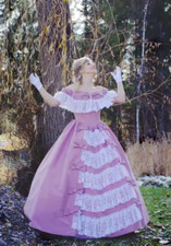 Victorian Edwardian Ball Gown 1880 Dress Civil War Southern Belle Historical