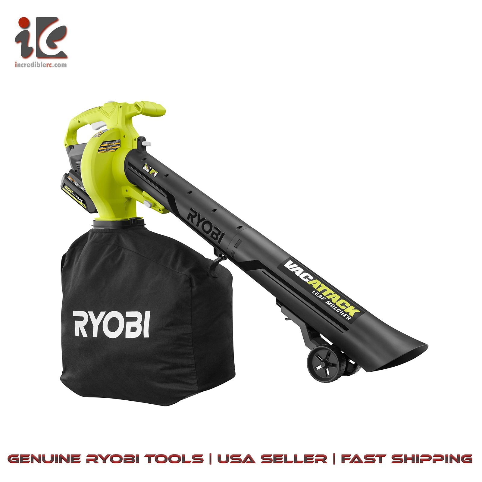 RYOBI Leaf Vacuum/Mulcher 40V Cordless 5.0 Ah Battery Charger