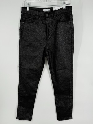 Loft Ann Taylor The Skinny High Rise Jean Size 30. Black With Silver Glitter