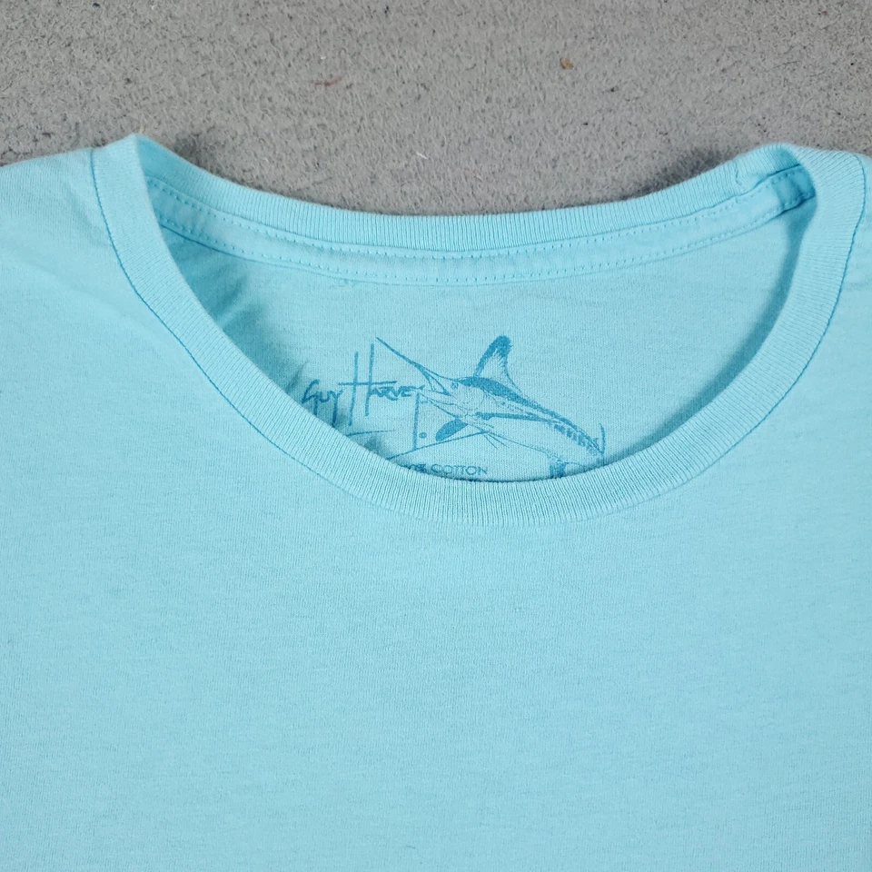 Guy Harvey T Shirt Womens Large Blue Marlin Graphic Short Sleeve Ladies * - Image 3 of 4