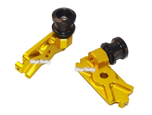 CNC Swingarm Spool Adapters / Mounts Gold Fit 2014 2015 2016 HONDA CB300F 300F - Picture 3 of 9