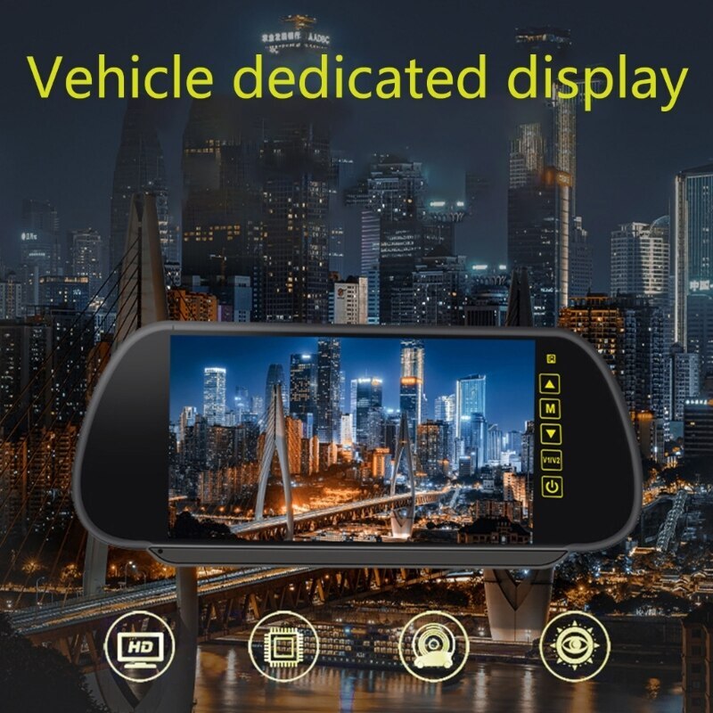 Bileeko Wireless Car Mirror 7"Monitor Vehicle Backup Camera License Plate Camera