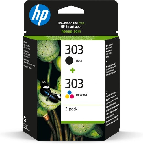 HP 303 Tintenpatrone 2er-Pack, Schwarz, Cyan, Magenta, Gelb 3YM92AE Tinte SOFORT - Bild 1 von 1