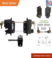 Keystone Black Zinc Diecast Metal Key Lockable Latch 2-Sided Keyed Alike ...