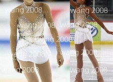 ice figure skating competition dress costume dance Dress white dyeing