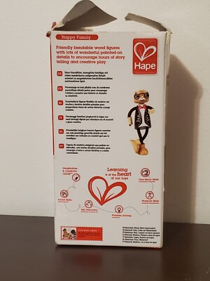 HAPE Modern Family Grandpa Wooden Toy Figure Bending Doll Happy