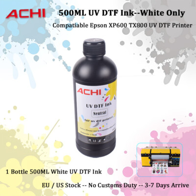 500ML UV DTF White INK For Epson XP600 XP800 UV DTF Sticker Printer White Ink US