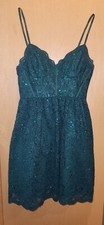 PROM DRESS: Sparkly Dark Green -- Knee Length -- Excellent Condition Size 4