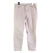 Adrienne Vittadini Women  s Pink Skinny Ankle Jeans Size 14 Stretch Act 35x26