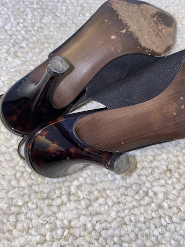 STUART WEITZMAN AUTH Women's Black Aspect Crepe Slingback Pumps Size 6.5 - Picture 7 of 8