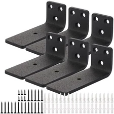 6 Pack Heavy Duty Floating Shelf Brackets 4 Inch Floating Shelves Brackets 1/...