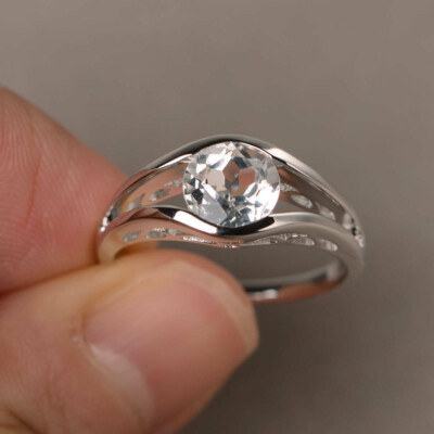 2 Ct Round Cut Solitaire Diamond Engagement Women's Ring 14K White Gold ...