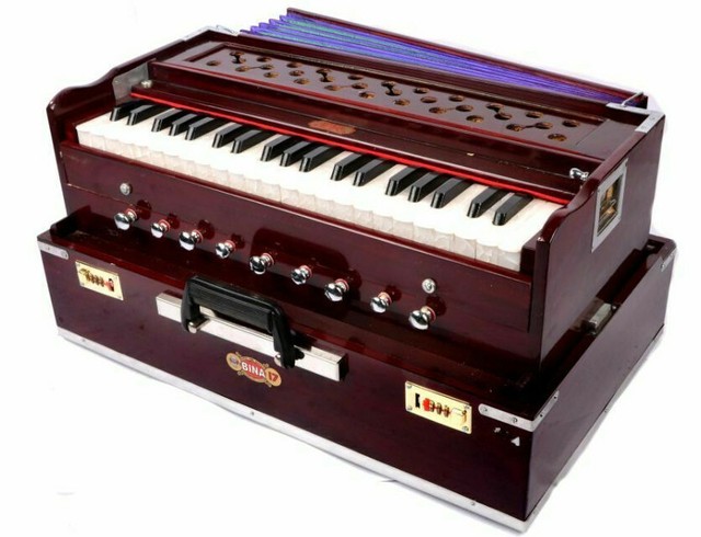 BINA 9 Stopper Portable Harmonium 3½ Octaves Mulatifold Bellow Double Reeds BINA 9 Stopper Portable Harmonium 3½ Octaves Mulatifold Bellow Double Reeds
