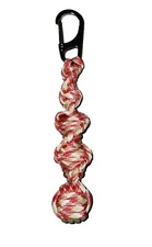 1” Monkey Fist Paracord Keychain Steel Ball Bearing Twisted Braid 49er