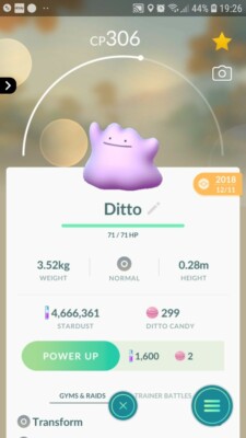 Ditto Pokemon Tr@de Go