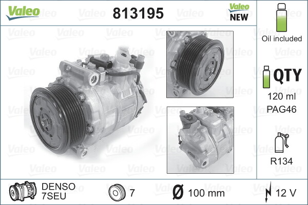 813195 VALEO Compressor, air conditioning for MERCEDES-BENZ