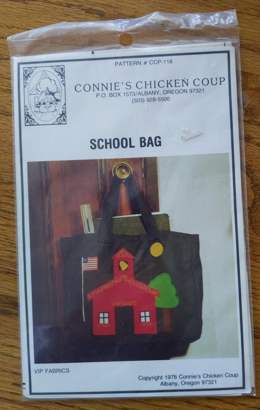 School Bag by Connie's Chicken Coup pattern Fun To Sew Tote bag MINT condition