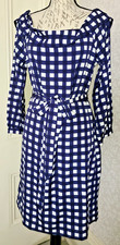 Banana Republic blue & white checkered long sleeved shift dress, ladies' size M