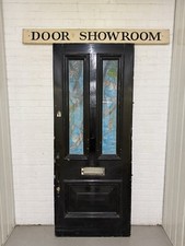 Reclaimed Victorian Edwardian Wooden Panel Front Door 2128mm x 859mm